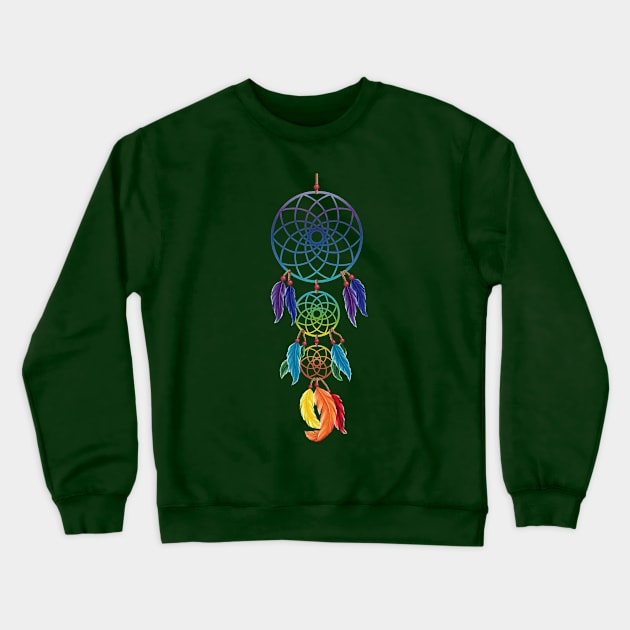 Colorful Dream Catcher Crewneck Sweatshirt by MandalaSoul